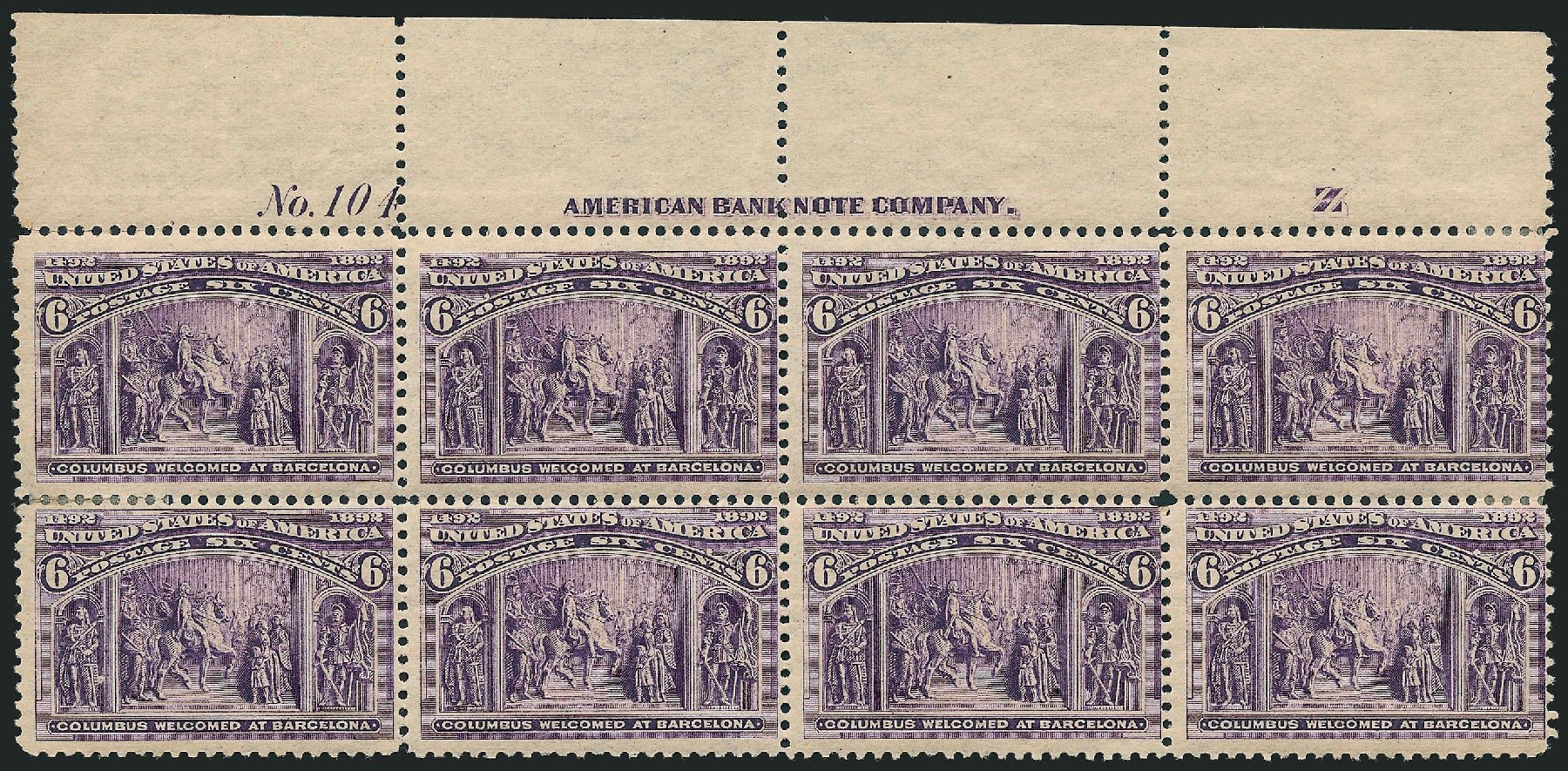 Prices of US Stamp Scott Cat. # 235 - 1893 6c Columbian Exposition. Robert Siegel Auction Galleries, Apr 2009, Sale 971, Lot 1135