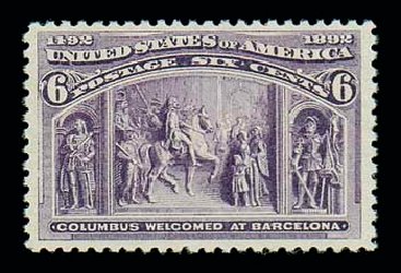 Value of US Stamp Scott Catalog 235: 6c 1893 Columbian Exposition. Matthew Bennett International, Dec 2007, Sale 325, Lot 1732