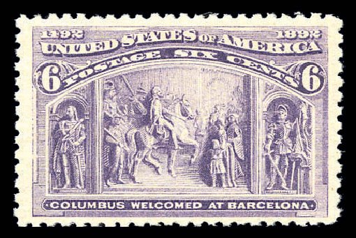 Costs of US Stamp Scott Catalog # 235: 6c 1893 Columbian Exposition. Matthew Bennett International, Sep 2010, Sale 333, Lot 3643