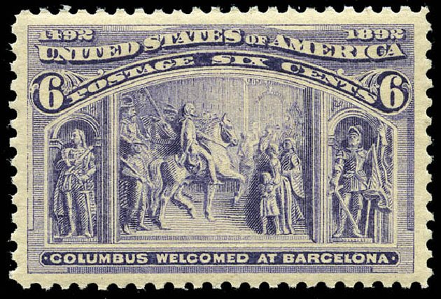Prices of US Stamps Scott # 235 - 1893 6c Columbian Exposition. Matthew Bennett International, May 2014, Sale 350, Lot 343