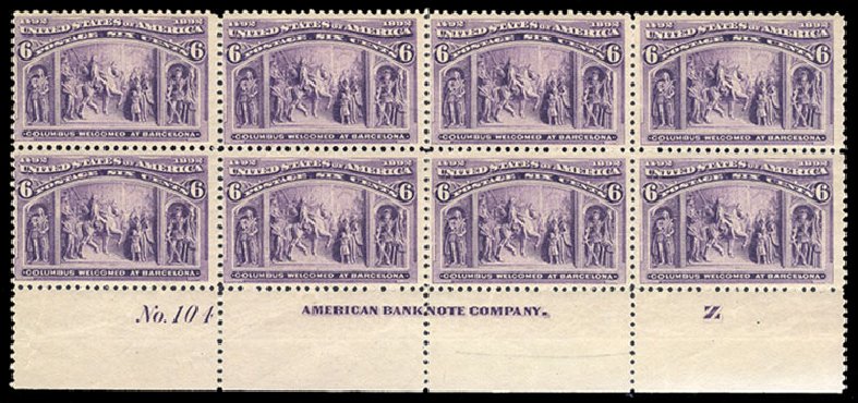 US Stamps Price Scott Cat. # 235 - 6c 1893 Columbian Exposition. Cherrystone Auctions, Jan 2009, Sale 200901, Lot 163