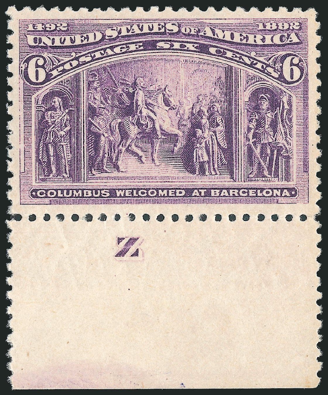 US Stamp Price Scott Catalogue #235: 6c 1893 Columbian Exposition. Robert Siegel Auction Galleries, Sep 2009, Sale 976, Lot 1683