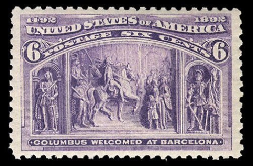 US Stamps Prices Scott Catalog 235: 6c 1893 Columbian Exposition. Cherrystone Auctions, Apr 2010, Sale 201004, Lot 196