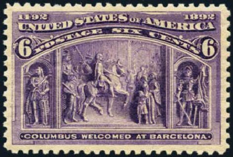 Values of US Stamp Scott # 235: 6c 1893 Columbian Exposition. Harmer-Schau Auction Galleries, Aug 2012, Sale 94, Lot 1316
