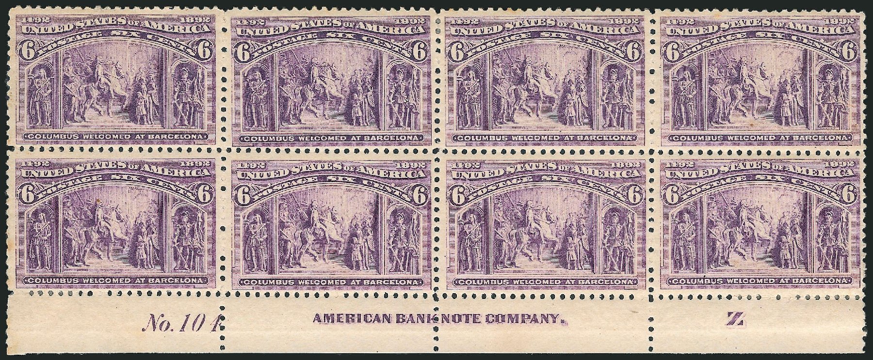Cost of US Stamp Scott # 235 - 6c 1893 Columbian Exposition. Robert Siegel Auction Galleries, Mar 2013, Sale 1040, Lot 1536