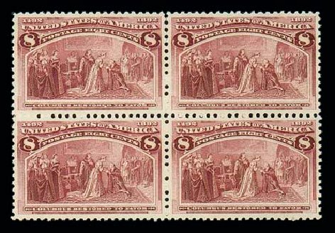 US Stamp Prices Scott Catalogue # 236 - 8c 1893 Columbian Exposition. Matthew Bennett International, Dec 2007, Sale 325, Lot 1737
