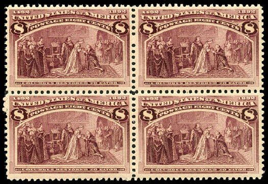 Prices of US Stamp Scott #236: 1893 8c Columbian Exposition. Matthew Bennett International, Apr 2008, Sale 326, Lot 217