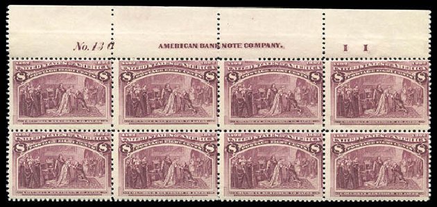 Price of US Stamps Scott Catalog #236 - 8c 1893 Columbian Exposition. Matthew Bennett International, Sep 2010, Sale 333, Lot 3647