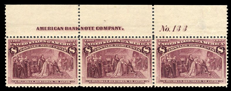US Stamps Prices Scott Catalogue 236 - 8c 1893 Columbian Exposition. Cherrystone Auctions, Sep 2014, Sale 201409, Lot 37