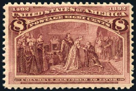 Cost of US Stamp Scott Catalog # 236: 1893 8c Columbian Exposition. Harmer-Schau Auction Galleries, Oct 2008, Sale 79, Lot 127