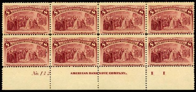 US Stamps Price Scott Catalog #236: 8c 1893 Columbian Exposition. Daniel Kelleher Auctions, Apr 2013, Sale 636, Lot 188