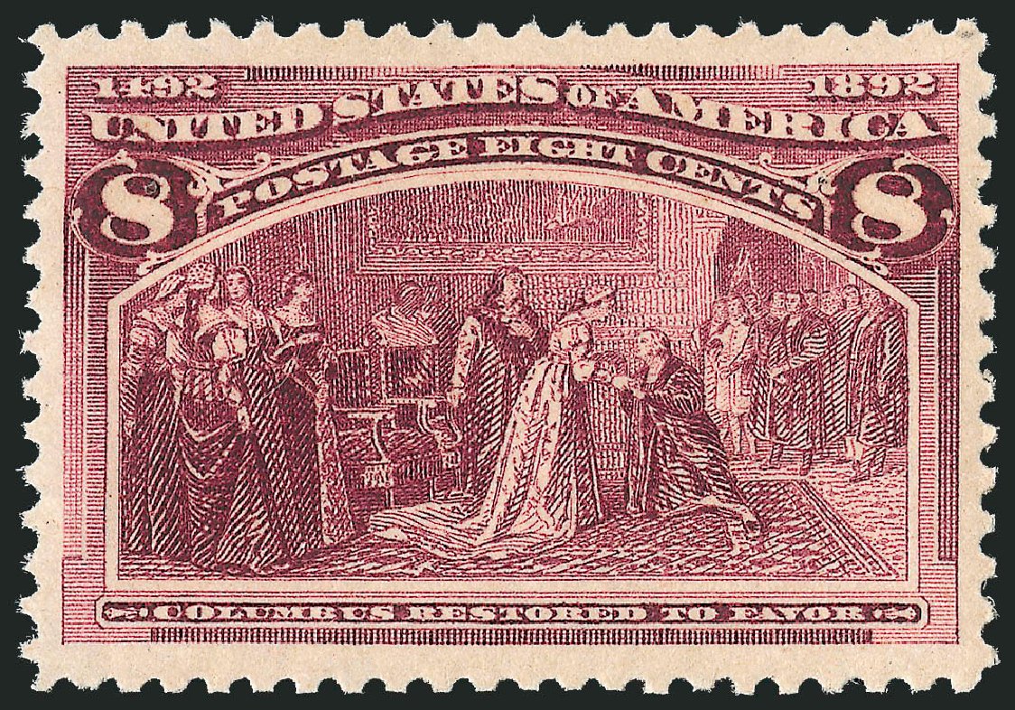 US Stamps Values Scott Catalog # 236 - 1893 8c Columbian Exposition. Robert Siegel Auction Galleries, Dec 2010, Sale 1000, Lot 1128