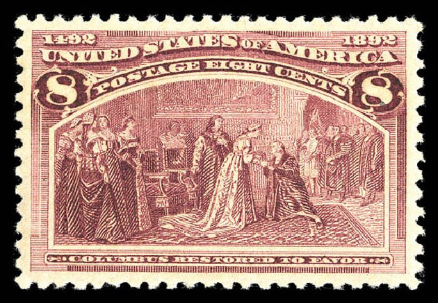 US Stamp Price Scott Catalogue 236: 1893 8c Columbian Exposition. Matthew Bennett International, Sep 2012, Sale 345, Lot 259