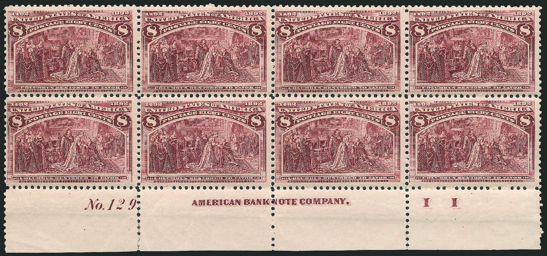 Cost of US Stamp Scott #236 - 8c 1893 Columbian Exposition. Robert Siegel Auction Galleries, Apr 2009, Sale 971, Lot 1139