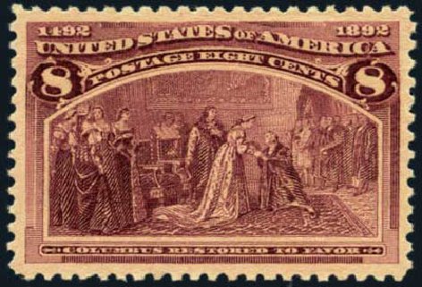 Values of US Stamps Scott #236: 1893 8c Columbian Exposition. Harmer-Schau Auction Galleries, Aug 2012, Sale 94, Lot 1320