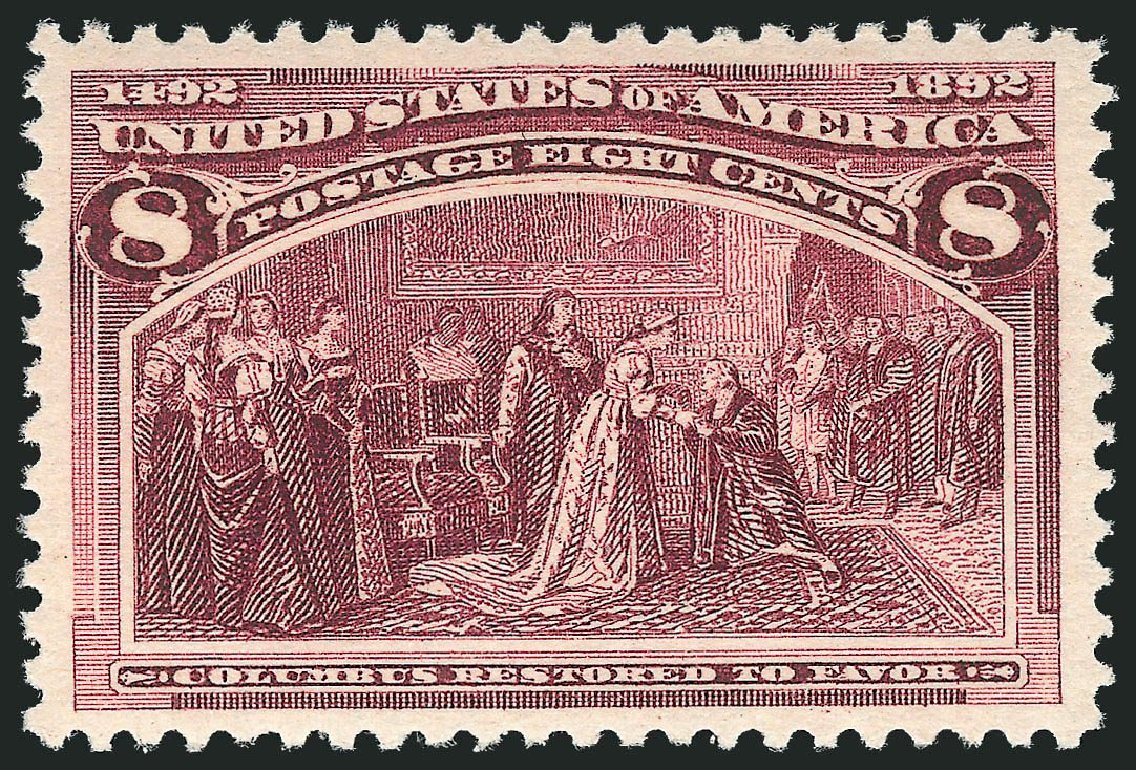 US Stamp Value Scott 236: 8c 1893 Columbian Exposition. Robert Siegel Auction Galleries, Jul 2013, Sale 1050, Lot 350