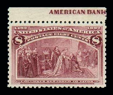 Value of US Stamps Scott Catalog 236 - 8c 1893 Columbian Exposition. Matthew Bennett International, Jun 2007, Sale 319, Lot 1251
