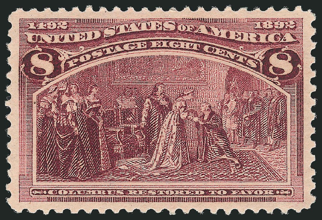 US Stamps Prices Scott Catalogue #236 - 8c 1893 Columbian Exposition. Robert Siegel Auction Galleries, Oct 2011, Sale 1014, Lot 1491