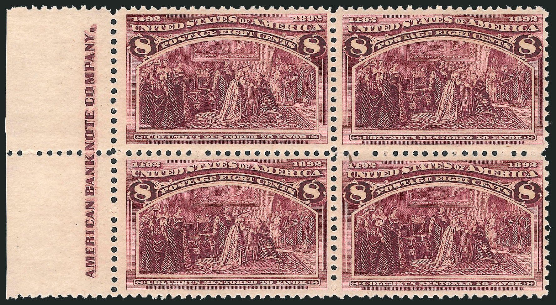 US Stamps Values Scott # 236 - 1893 8c Columbian Exposition. Robert Siegel Auction Galleries, Nov 2013, Sale 1061, Lot 3691