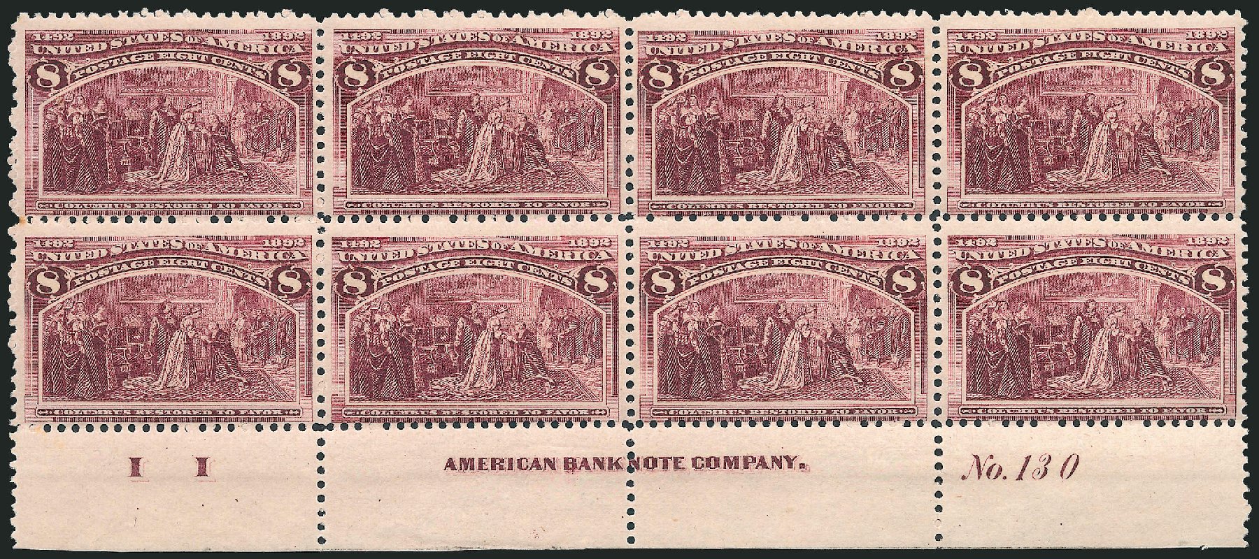 Prices of US Stamp Scott Catalogue 236: 8c 1893 Columbian Exposition. Robert Siegel Auction Galleries, Apr 2009, Sale 971, Lot 1141