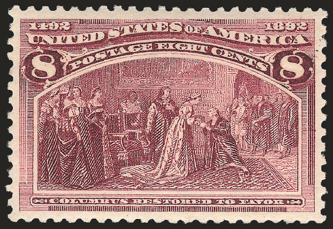 Cost of US Stamps Scott Cat. 236 - 8c 1893 Columbian Exposition. Robert Siegel Auction Galleries, Jun 2009, Sale 975, Lot 1511