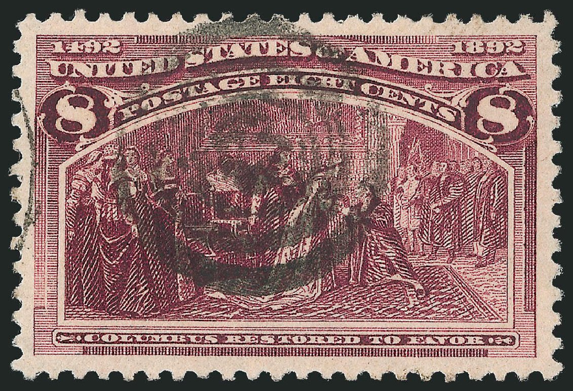 US Stamp Values Scott Cat. 236: 1893 8c Columbian Exposition. Robert Siegel Auction Galleries, Oct 2012, Sale 1032, Lot 3345