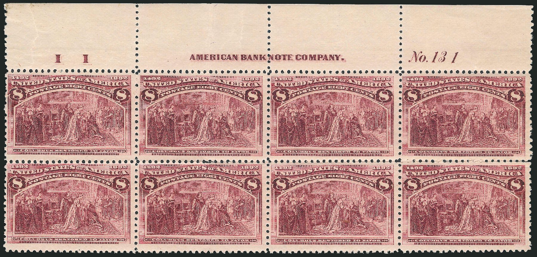 Value of US Stamp Scott Cat. # 236 - 8c 1893 Columbian Exposition. Robert Siegel Auction Galleries, Dec 2012, Sale 1037, Lot 1825