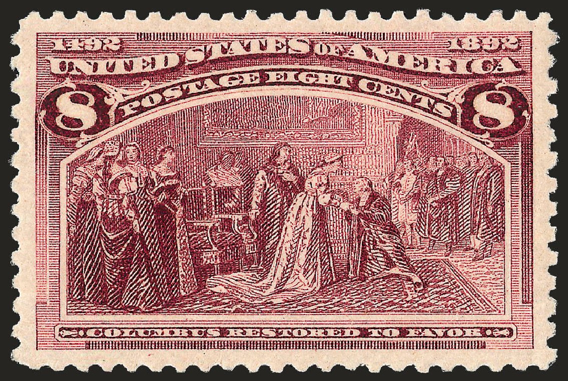 Price of US Stamp Scott # 236 - 1893 8c Columbian Exposition. Robert Siegel Auction Galleries, Dec 2008, Sale 967, Lot 4375