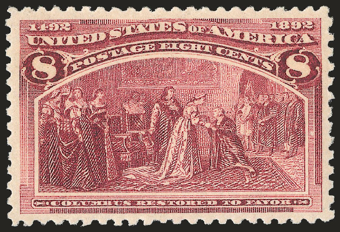 Cost of US Stamps Scott Cat. 236: 8c 1893 Columbian Exposition. Robert Siegel Auction Galleries, Jun 2010, Sale 992, Lot 2292