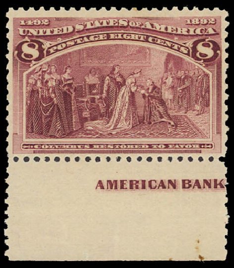 US Stamp Prices Scott Catalog #236 - 8c 1893 Columbian Exposition. Daniel Kelleher Auctions, Jun 2012, Sale 630, Lot 1513