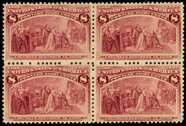 Prices of US Stamp Scott Catalog # 236 - 8c 1893 Columbian Exposition. Daniel Kelleher Auctions, Mar 2013, Sale 635, Lot 356