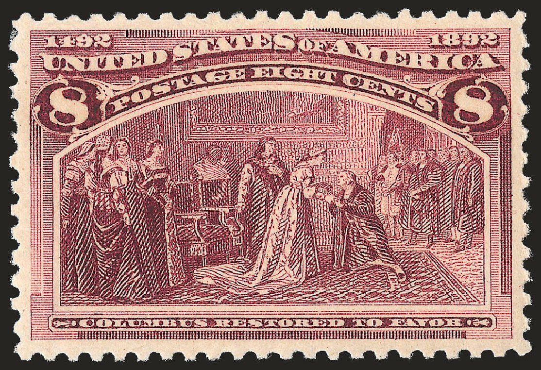 Cost of US Stamps Scott Catalogue #236 - 1893 8c Columbian Exposition. Robert Siegel Auction Galleries, Dec 2008, Sale 967, Lot 4376