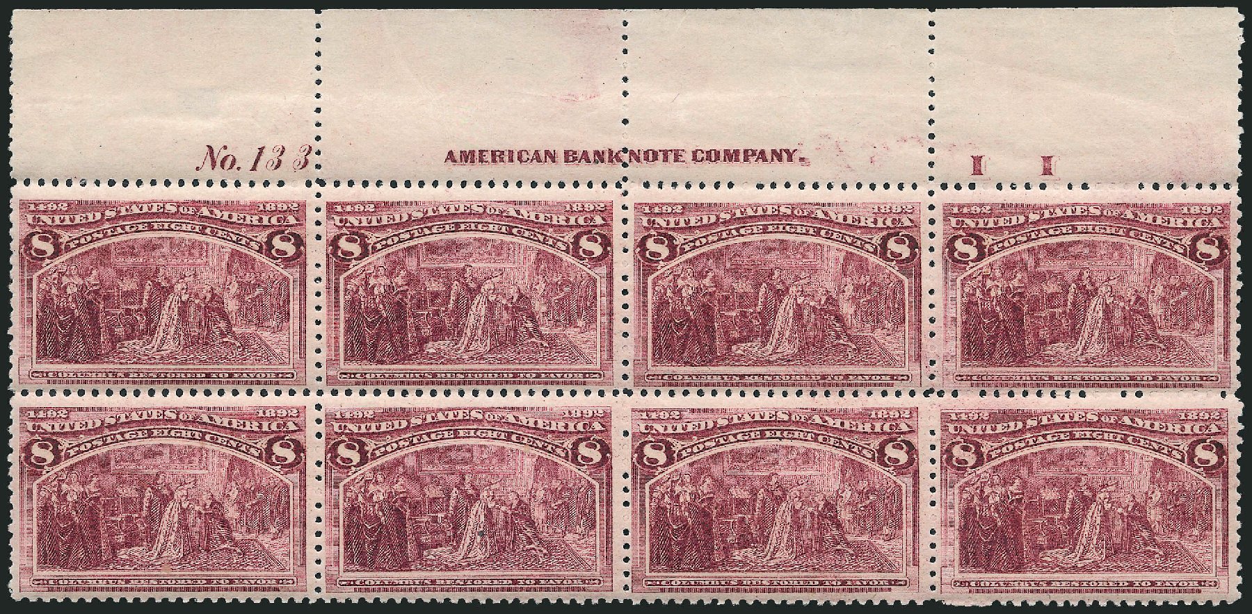 Value of US Stamp Scott Catalogue #236: 1893 8c Columbian Exposition. Robert Siegel Auction Galleries, Apr 2009, Sale 971, Lot 1146