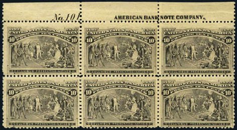 Prices of US Stamps Scott Catalogue 237: 1893 10c Columbian Exposition. Harmer-Schau Auction Galleries, Aug 2012, Sale 94, Lot 1327