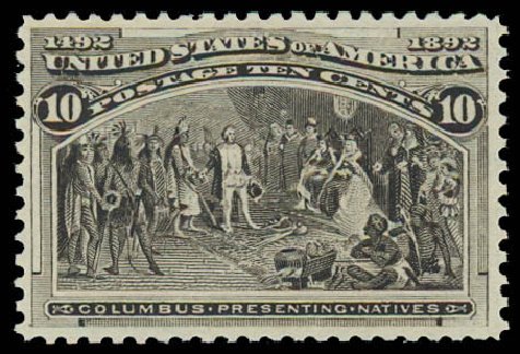 US Stamps Value Scott Catalog #237: 1893 10c Columbian Exposition. Daniel Kelleher Auctions, Jun 2012, Sale 630, Lot 1517