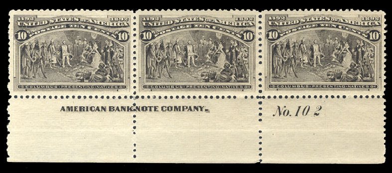 US Stamps Values Scott Catalog #237: 10c 1893 Columbian Exposition. Cherrystone Auctions, Sep 2014, Sale 201409, Lot 38