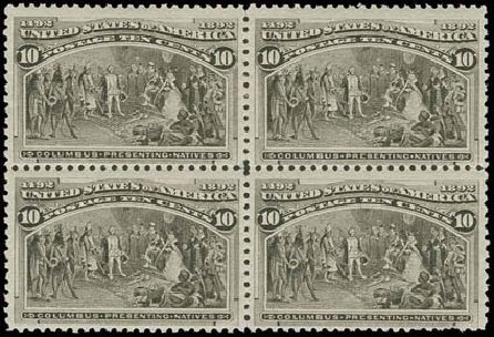 US Stamp Value Scott Cat. # 237 - 10c 1893 Columbian Exposition. H.R. Harmer, Nov 2013, Sale 3004, Lot 1158