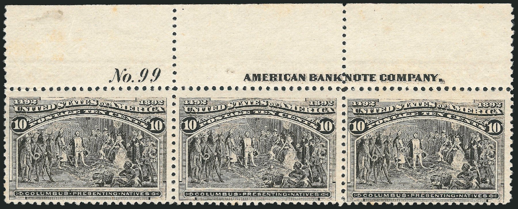 Costs of US Stamp Scott Catalog # 237 - 10c 1893 Columbian Exposition. Robert Siegel Auction Galleries, Mar 2011, Sale 1007, Lot 2478