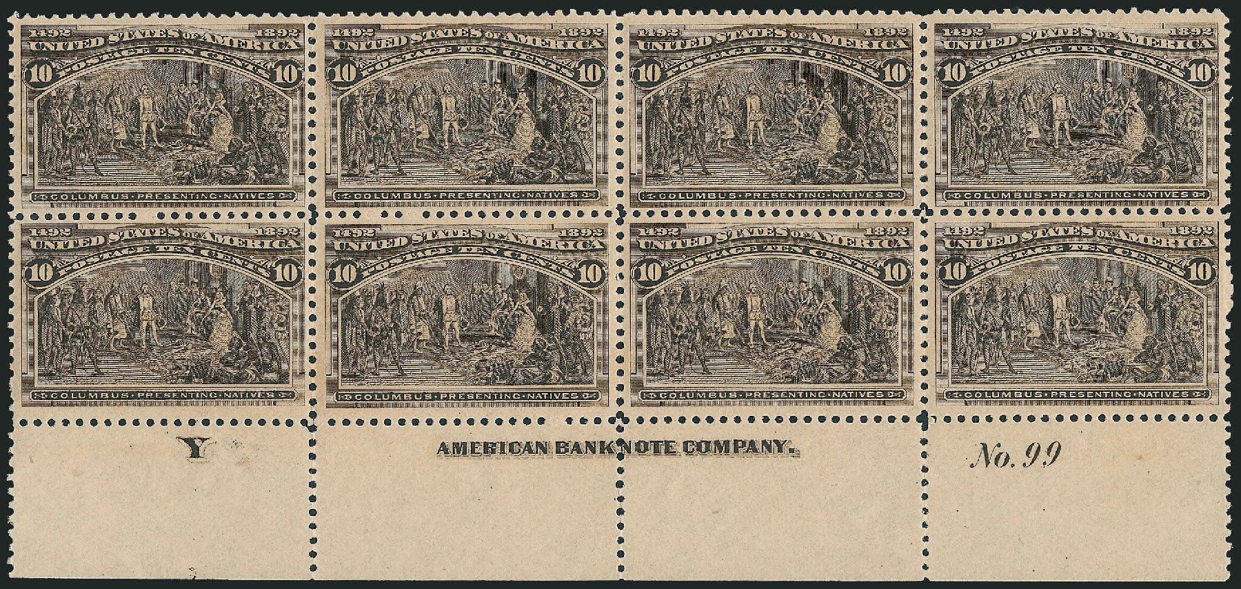 Values of US Stamps Scott Catalogue #237 - 10c 1893 Columbian Exposition. Robert Siegel Auction Galleries, Apr 2009, Sale 971, Lot 1148