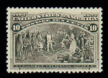 Costs of US Stamp Scott Catalogue #237: 10c 1893 Columbian Exposition. Matthew Bennett International, Dec 2007, Sale 325, Lot 1739