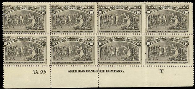 US Stamp Value Scott Cat. 237: 1893 10c Columbian Exposition. Daniel Kelleher Auctions, Jan 2012, Sale 628, Lot 359