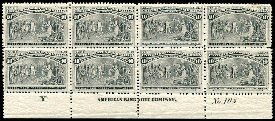 Price of US Stamps Scott Catalog 237: 10c 1893 Columbian Exposition. Schuyler J. Rumsey Philatelic Auctions, Apr 2015, Sale 60, Lot 2879