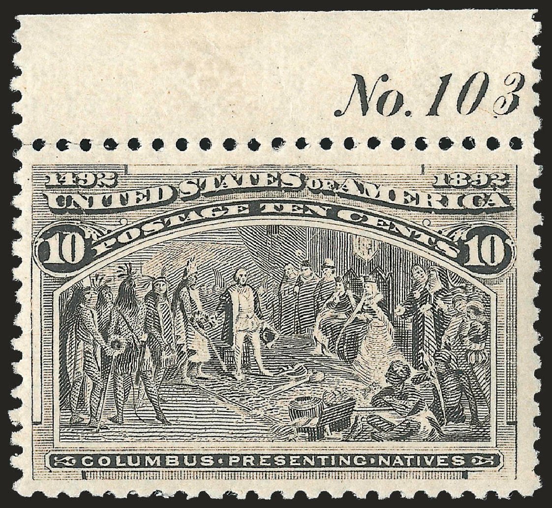 US Stamp Values Scott Catalog 237 - 10c 1893 Columbian Exposition. Robert Siegel Auction Galleries, Apr 2009, Sale 972, Lot 3229