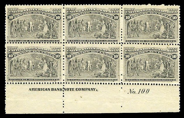 Cost of US Stamps Scott Catalogue # 237: 1893 10c Columbian Exposition. Matthew Bennett International, Sep 2010, Sale 333, Lot 3650