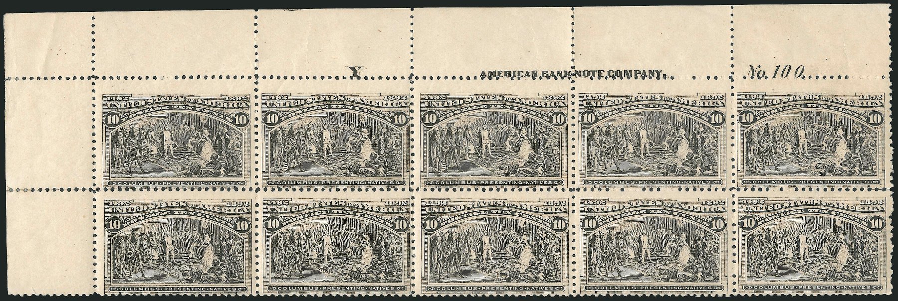Costs of US Stamps Scott 237 - 1893 10c Columbian Exposition. Robert Siegel Auction Galleries, Dec 2014, Sale 1090, Lot 1390