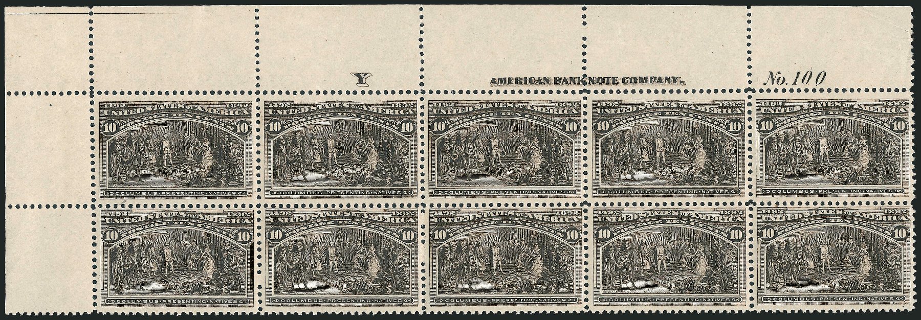 US Stamp Values Scott Cat. 237 - 1893 10c Columbian Exposition. Robert Siegel Auction Galleries, Apr 2009, Sale 971, Lot 1150