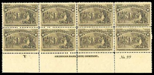 US Stamp Values Scott Catalogue #237: 1893 10c Columbian Exposition. Matthew Bennett International, Sep 2012, Sale 345, Lot 261