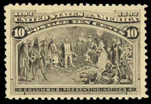 Value of US Stamp Scott Catalogue 237: 1893 10c Columbian Exposition. Daniel Kelleher Auctions, Oct 2014, Sale 660, Lot 2221