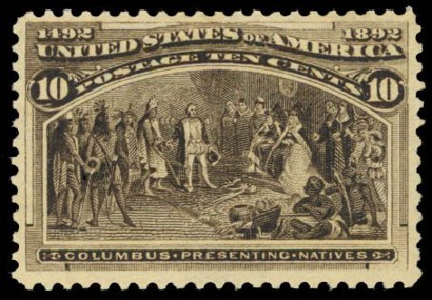 Value of US Stamp Scott Cat. #237 - 1893 10c Columbian Exposition. Daniel Kelleher Auctions, Dec 2014, Sale 661, Lot 201