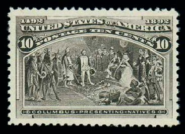 Costs of US Stamp Scott Cat. 237 - 10c 1893 Columbian Exposition. Matthew Bennett International, Oct 2007, Sale 322, Lot 2084